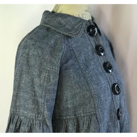 Free People Denim Blue Button Down Jacket Size XS - Picture 9 of 11